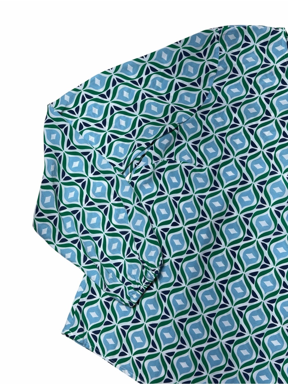 Boden Green Diamond Wave Easy Printed Blouse Top Womens 6 - Picture 3 of 9